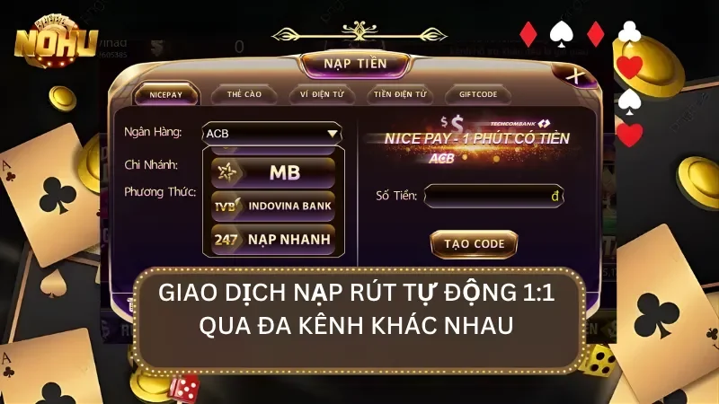 Hệ thống giao dịch nạp rút gemwin tự động được cổng game áp dụng qua đa kênh