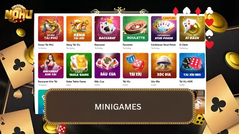 Sảnh minigames dành cho hội viên yêu thích sự nhanh gọn của kết quả